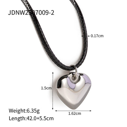 Rope Chain Heart Pendant Necklace