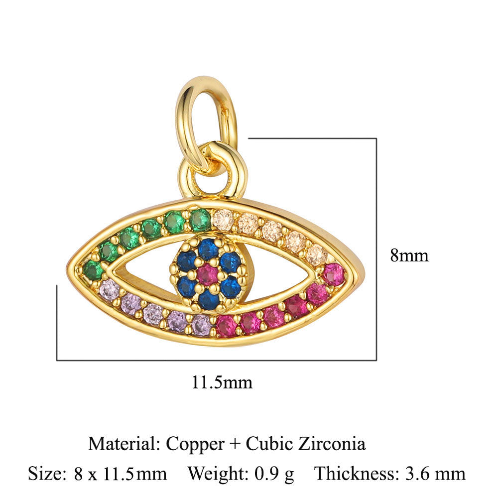 Evil Eye Fatima Palm Copper Zircon Pendant