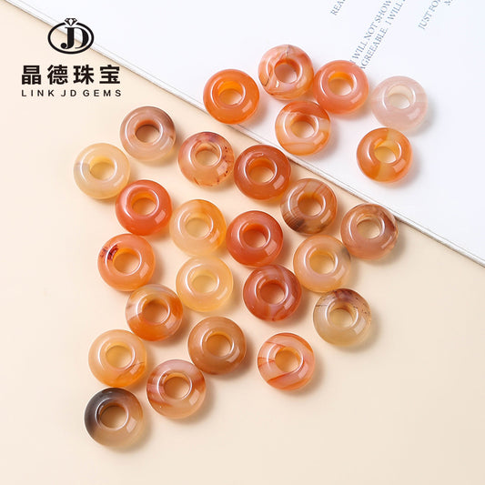 14Mm primary color agate abacus large hole bead powder