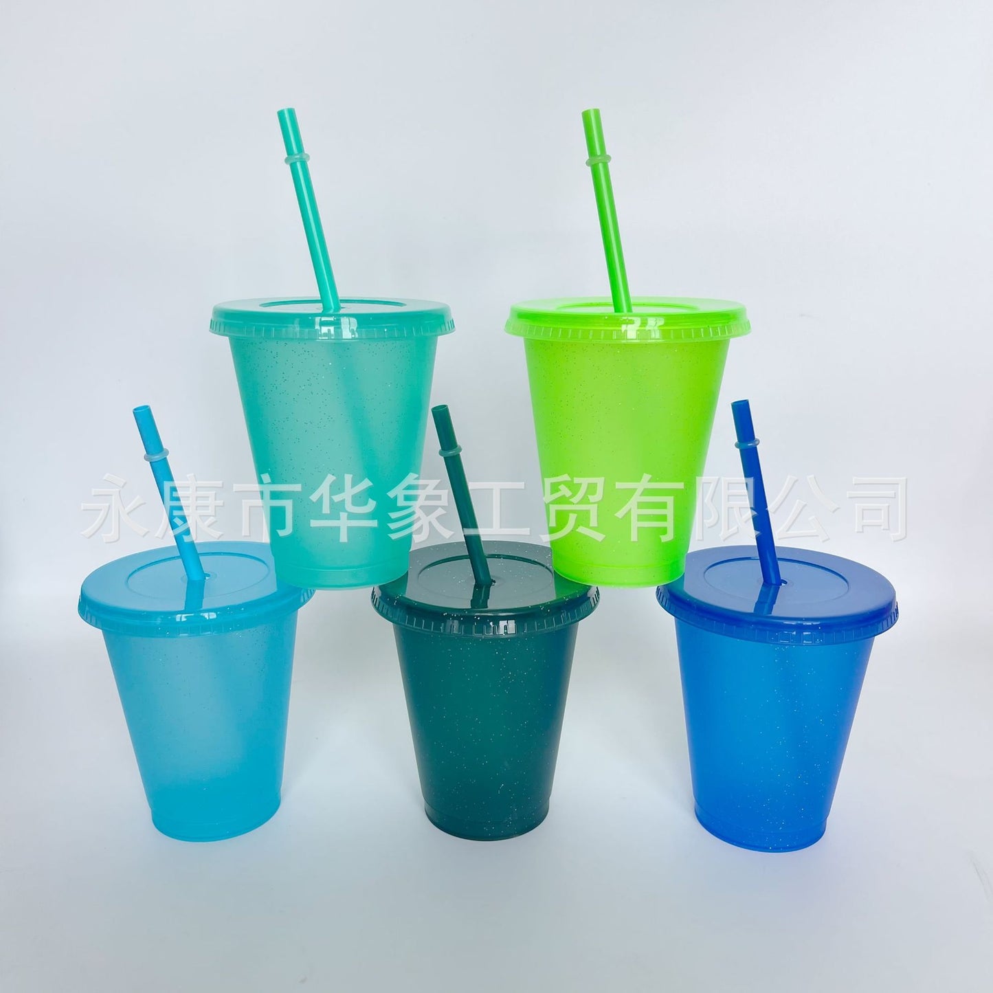 Popular pp glitter plastic cup 16oz