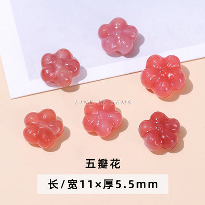 Scarlet Yanyuan agate safety buckle loose beads