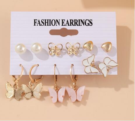 Retro style earrings set 5 pieces