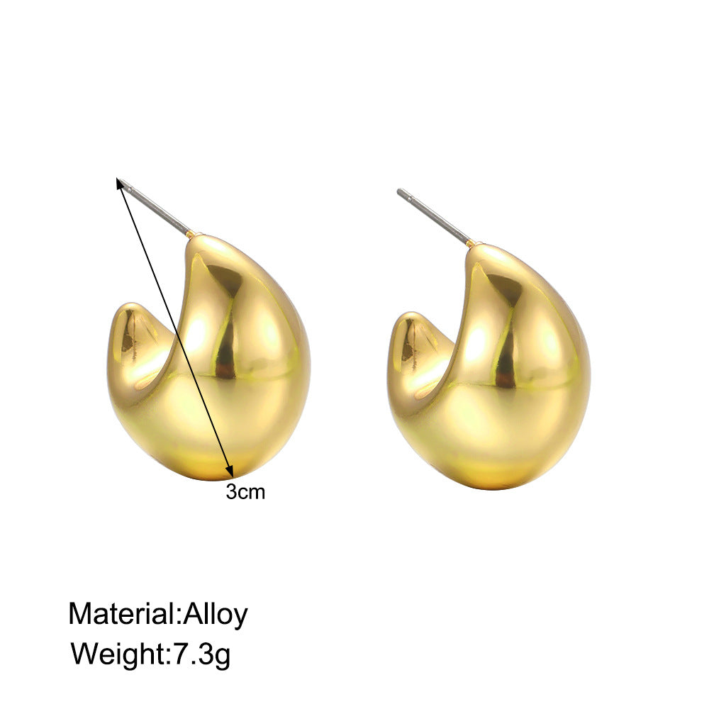 Popular C-shaped earrings with high-end feel