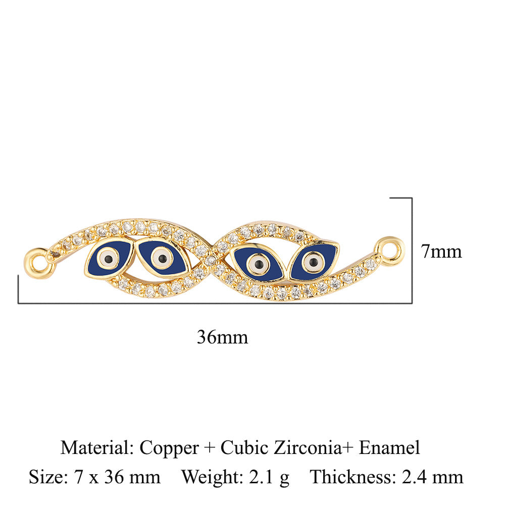 Dripping oil eyes copper zircon pendant eye mask DIY