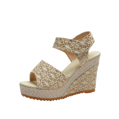 Wedge heel fish mouth sandals