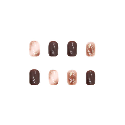 Mocha Brown Gradient Nails