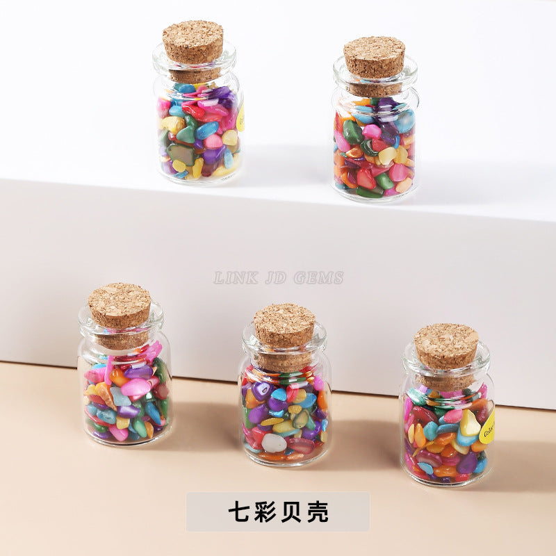 Natural crystal gravel wishing bottle