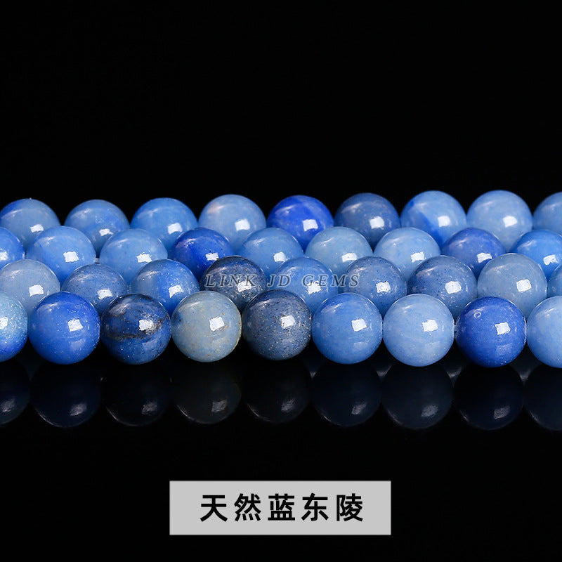 Natural blue Dongling jade round beads loose beads