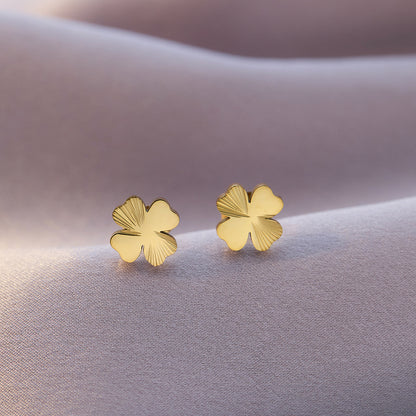 Four-leaf clover titanium steel ear buckle