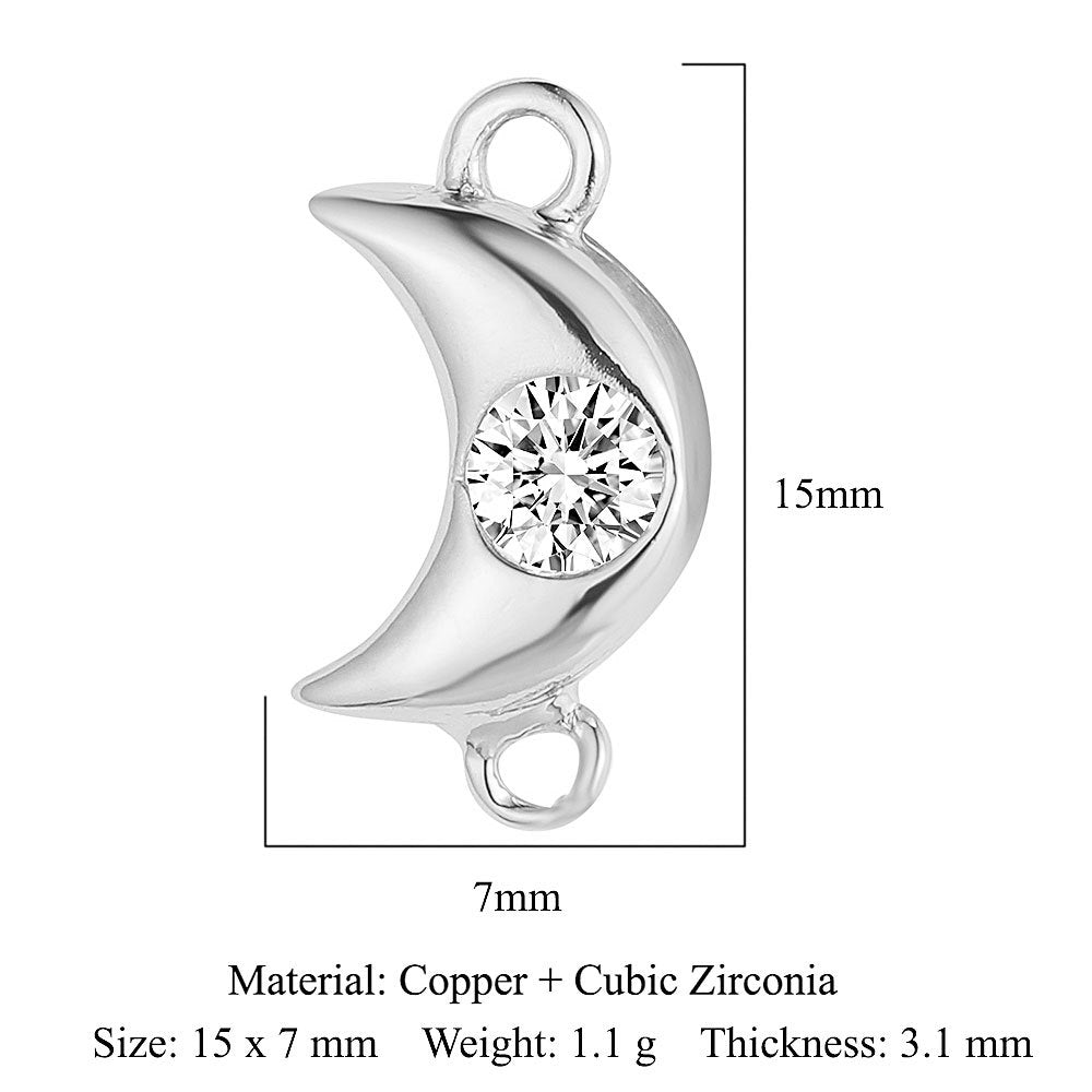 Cactus round zircon double hole copper accessories