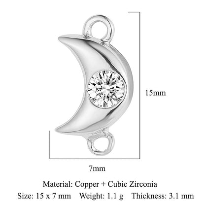 Cactus round zircon double hole copper accessories