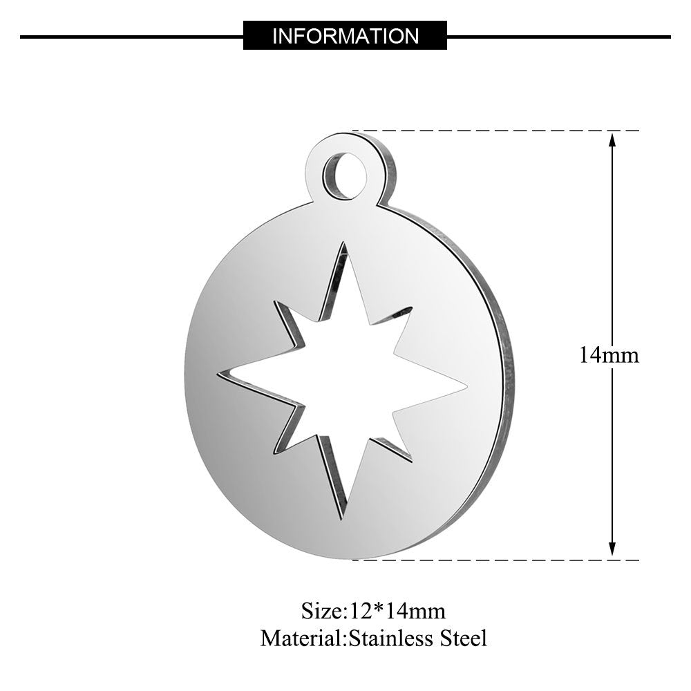 10 pcs/heart-packed sun yoga star moon pendant