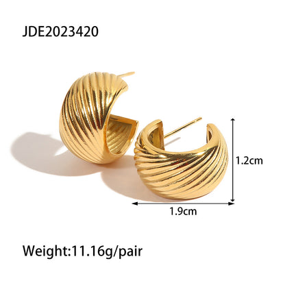 ins metal ball C-shaped earrings