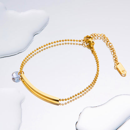 Smile zircon gold anklet