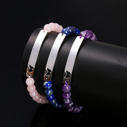 Natural crystal bead woven bracelet