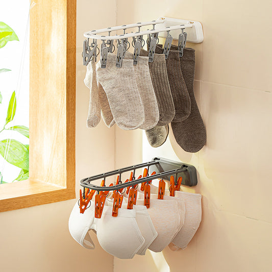 No-drill folding drying rack