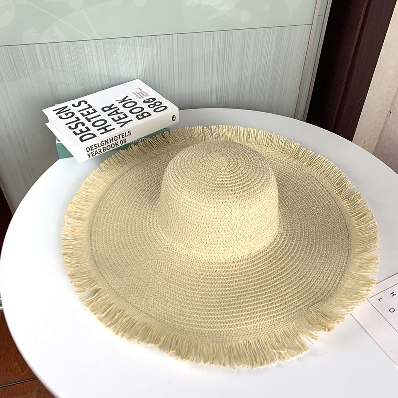 Sombrero de paja de ala ancha con protección UV para el verano Nuevo sombrero para el sol 