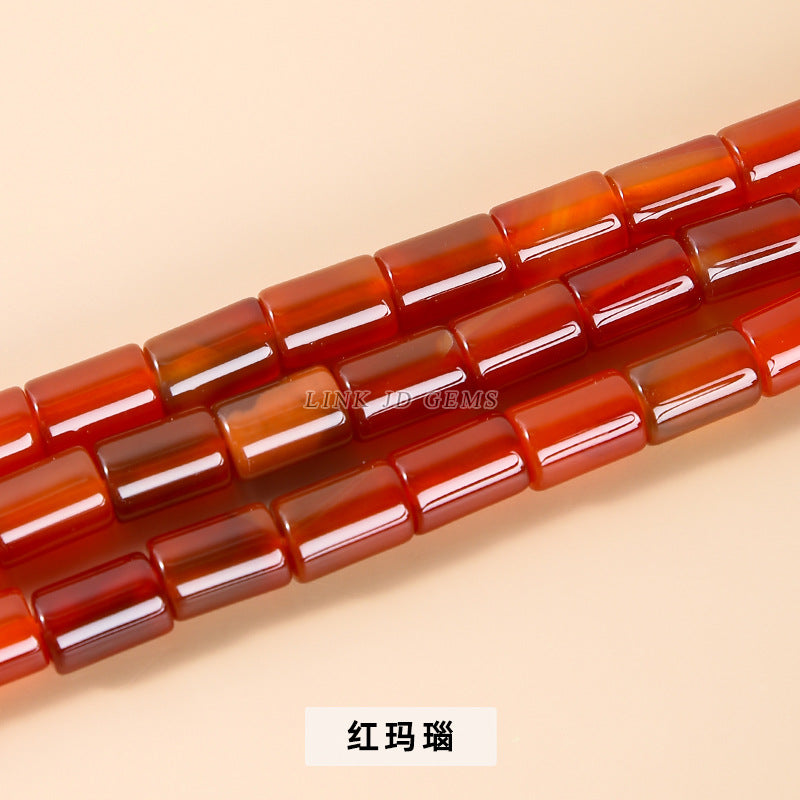 8 * 12Mm striped agate cylindrical tubular loose beads