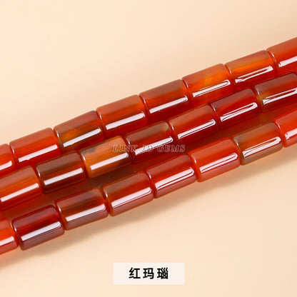 8 * 12Mm striped agate cylindrical tubular loose beads