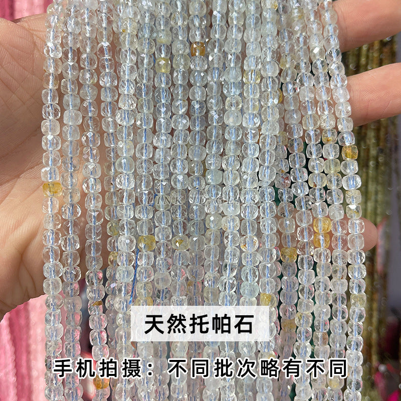 4Mm crystal agate square loose beads