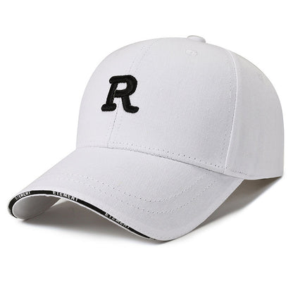 Gorra de pico de pato moderna con letras coreanas bordadas 