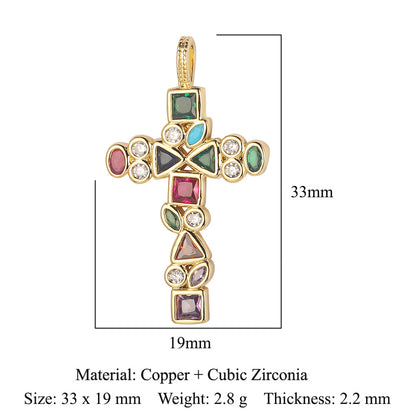 3 pcs/pack, rose copper zircon pendant DIY.