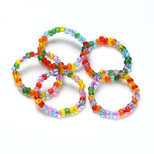 Colorful rice bead ring Glass rice bead ring