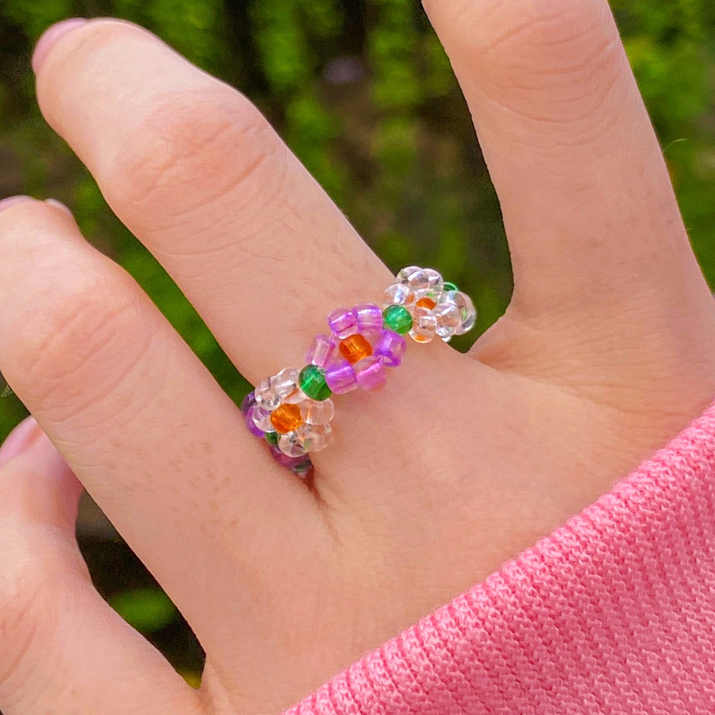 Colorful Stretch Crystal Bead Ring