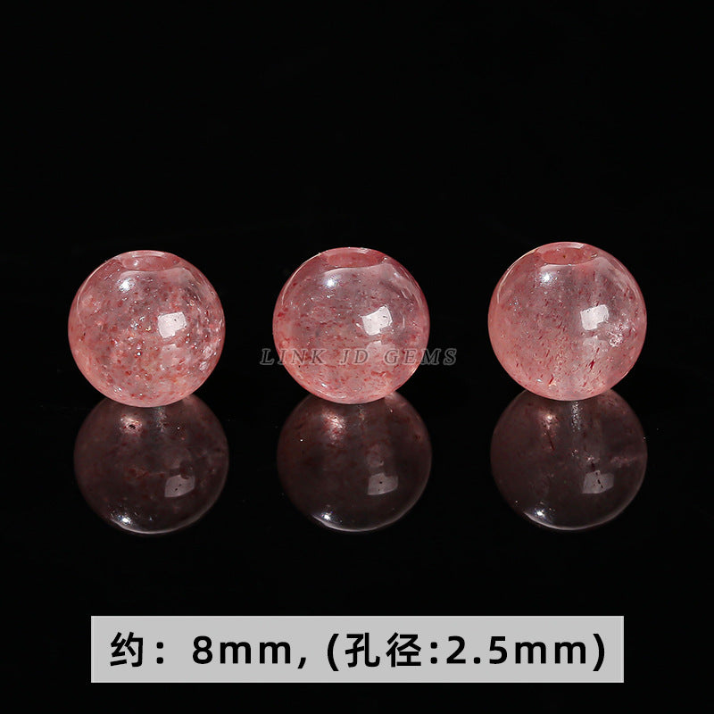 8Mm Natural Strawberry Crystal Macroporous Beads Loose Beads