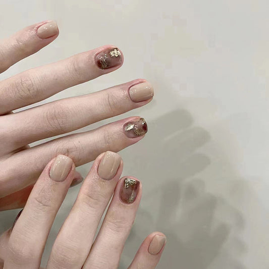 Brown Ombre Autumn Winter Elegant Wearable Nails