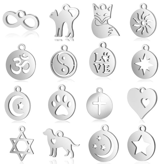 10 pcs/heart-packed sun yoga star moon pendant