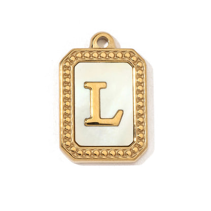 Type retro shell letter titanium steel pendant