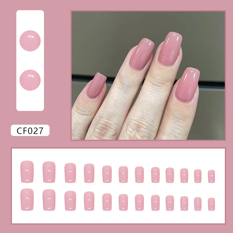 Glossy Solid Color Square Nails