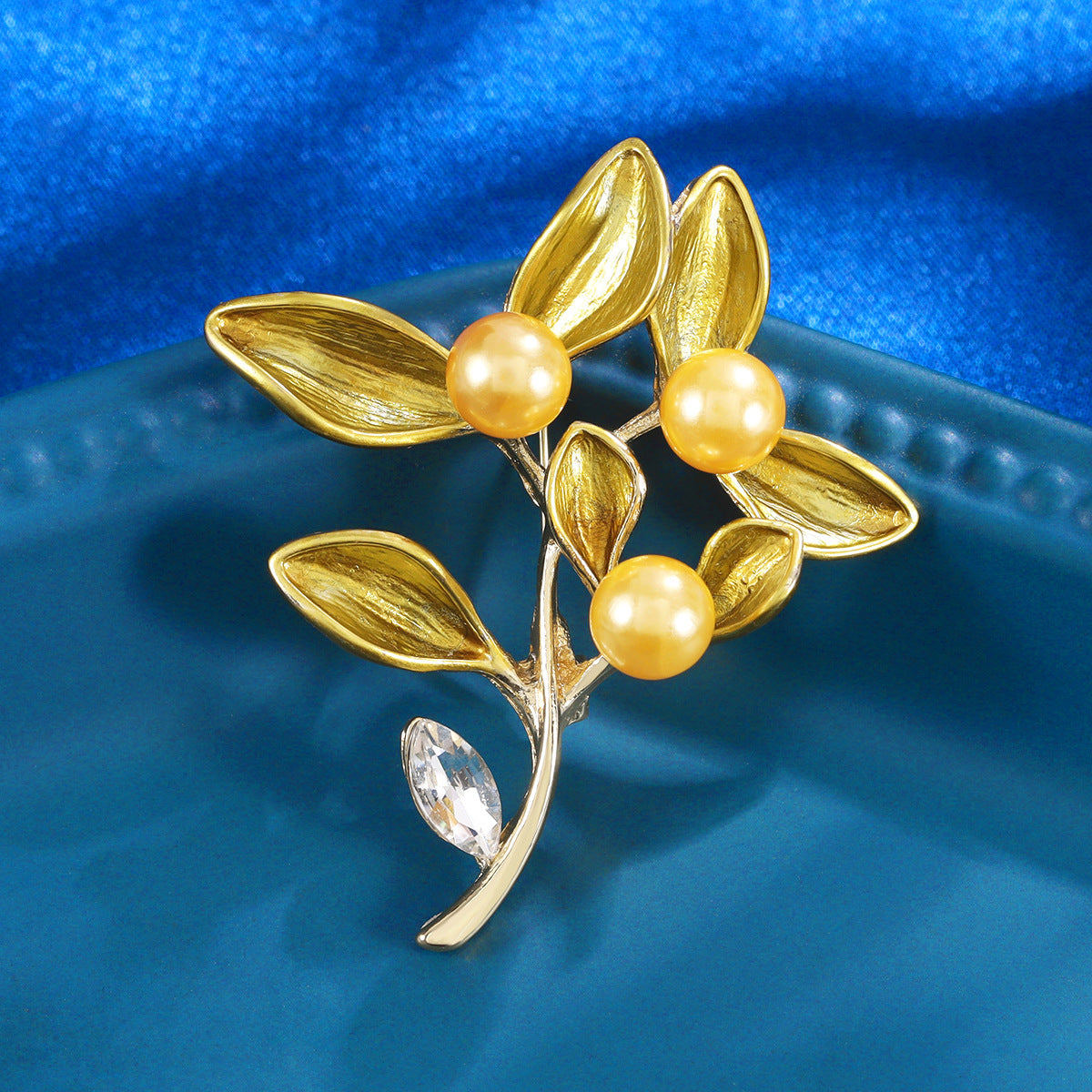 Pearl Leaf Branch Brooch