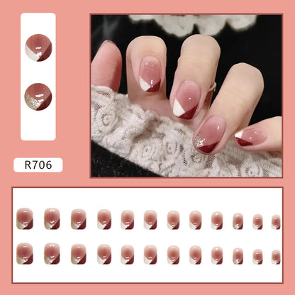 Geometric Blush French Nails