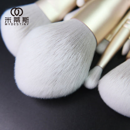 MyDestiny Ice White 9-Piece Makeup Brush Set