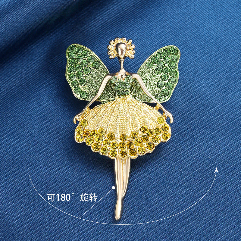 Cute angel brooch full of diamonds