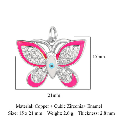 Copper zircon DIY animal necklace bracelet pendant