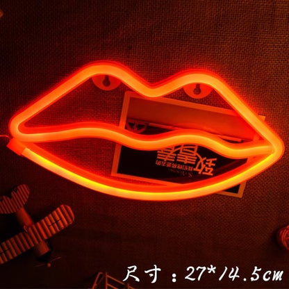 LED neon light arrangement small colored lights