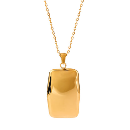 Rectangular Polished Pendant Necklace