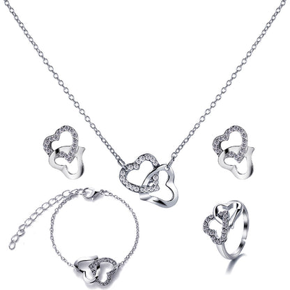 Jewelry three piece wedding ring earring necklace set