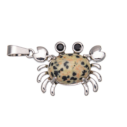 Crab Agate Oval Crystal Pendant