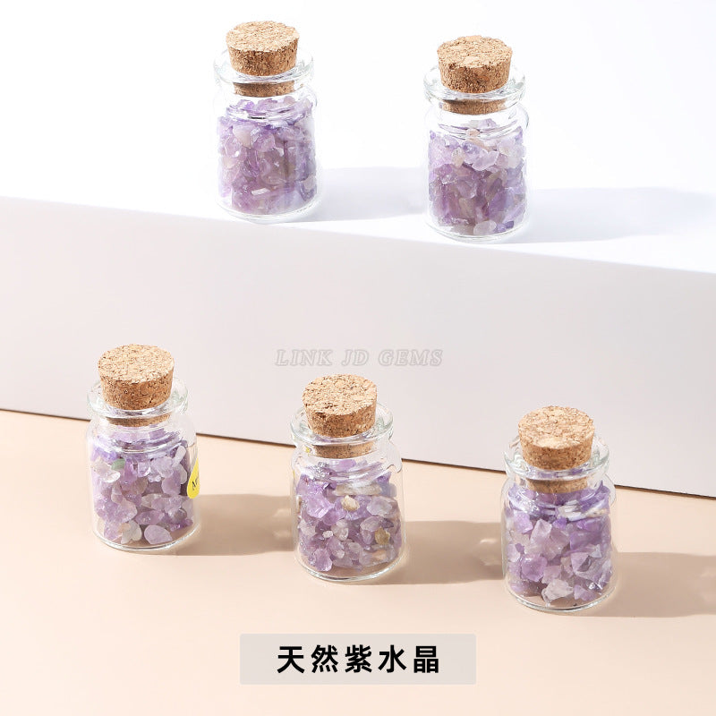 Natural crystal gravel wishing bottle