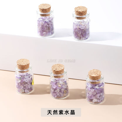 Natural crystal gravel wishing bottle