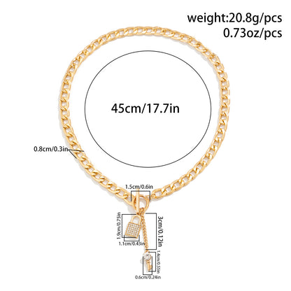 Collar de cadena de diamantes de imitación versátil 