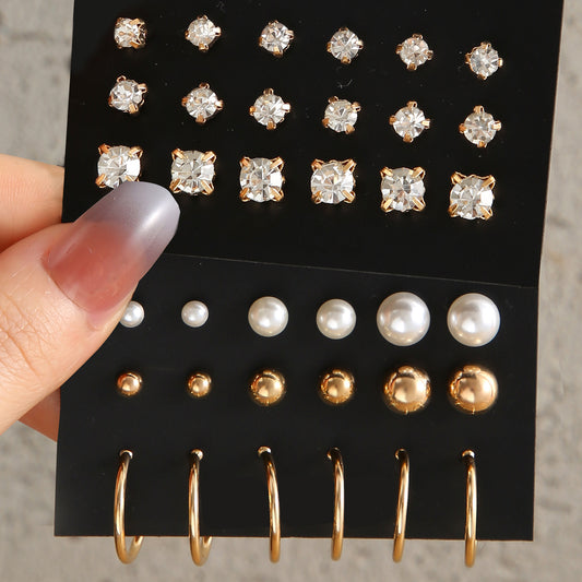 Wholesale rhinestone earrings designer pearl earrings