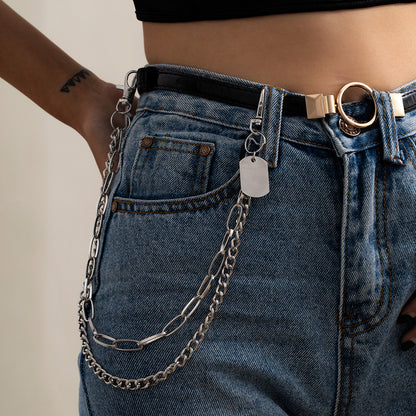 New trendy and cool double-layer waist chain