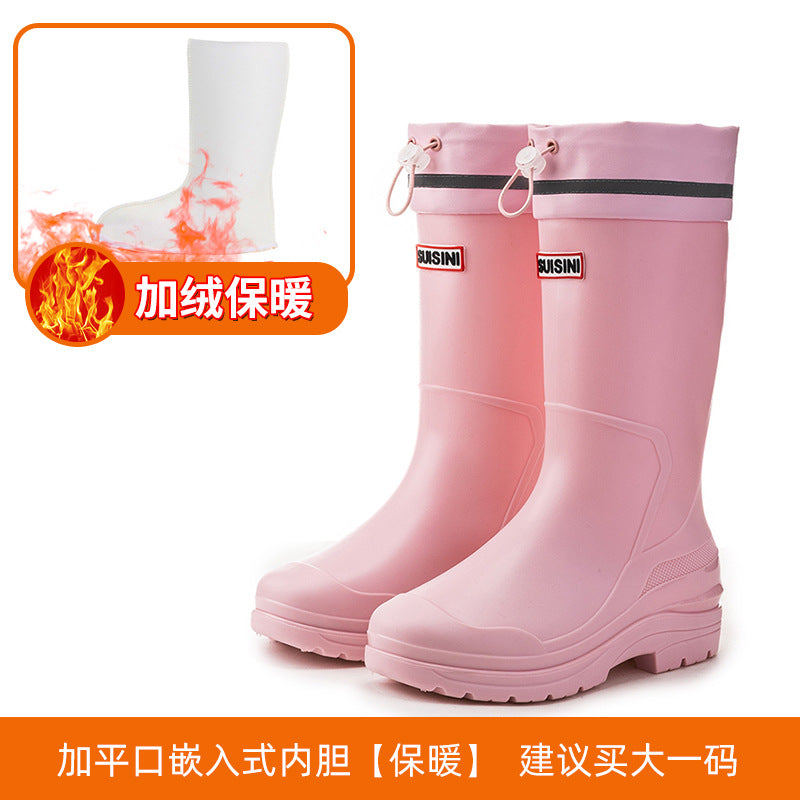 Tall tube waterproof rain shoes thick sole