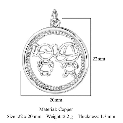 Boy Girl Butterfly Love Copper Zircon Pendant