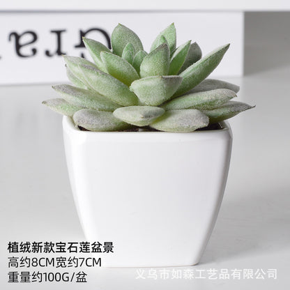 Simulation of succulent plastic bonsai artificial flowers combination